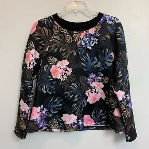 The Fifth Tropical Black Crew Neck Sweater Top